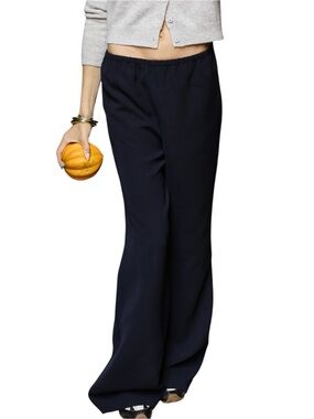Few Moda X Hannah Chody Wide Leg Elastic Waist Pants Navy Small NWT